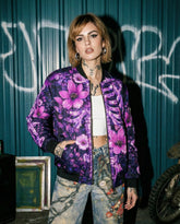 Celestial Spine Bloom Bomber Jacket