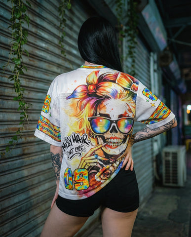 Messy Hair Don’t Care Mesh Jersey