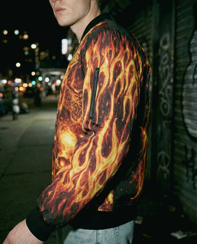 Screaming Through the Flames Bomber Jacket