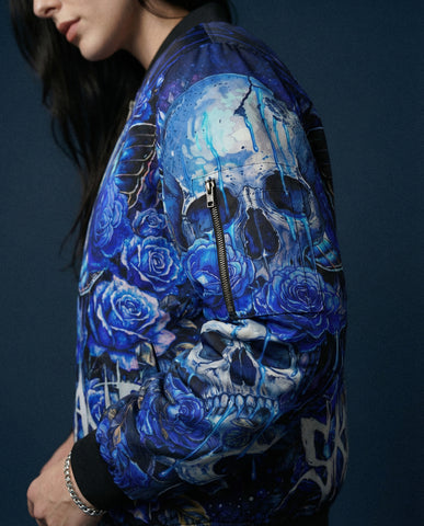 Karma Fairy Skull Butterfly Bomber Jacket