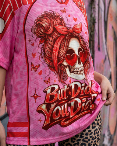 But Did You Die Mom Life Messy Bun Skull Mesh Jersey